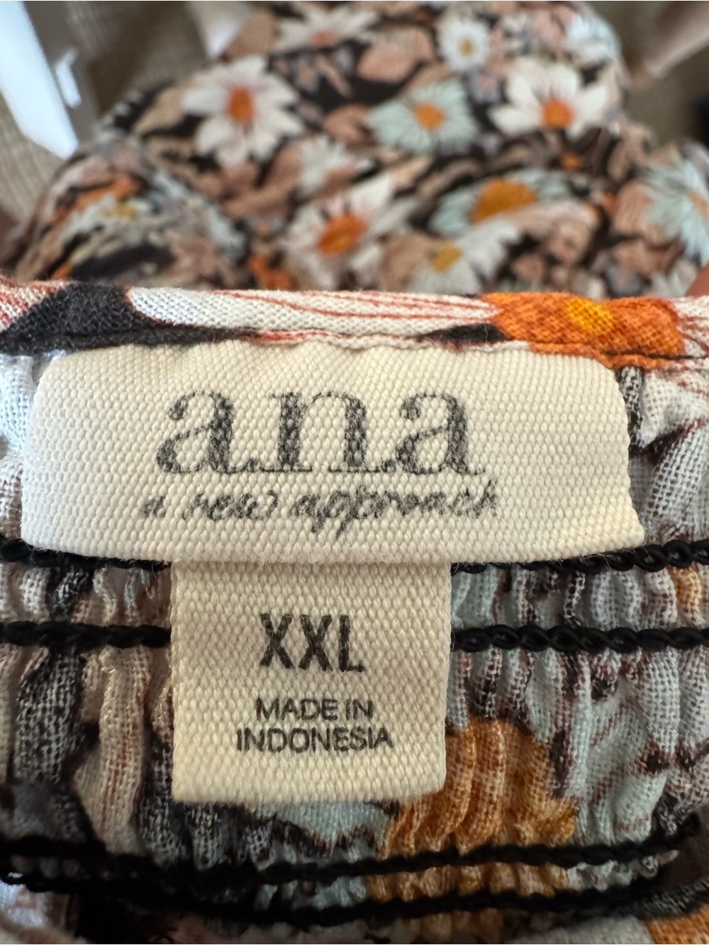 ANA New York Floral Puff Sleeve Midi Dress XXL Cottagecore Boho Daisy Print - Picture 5 of 6